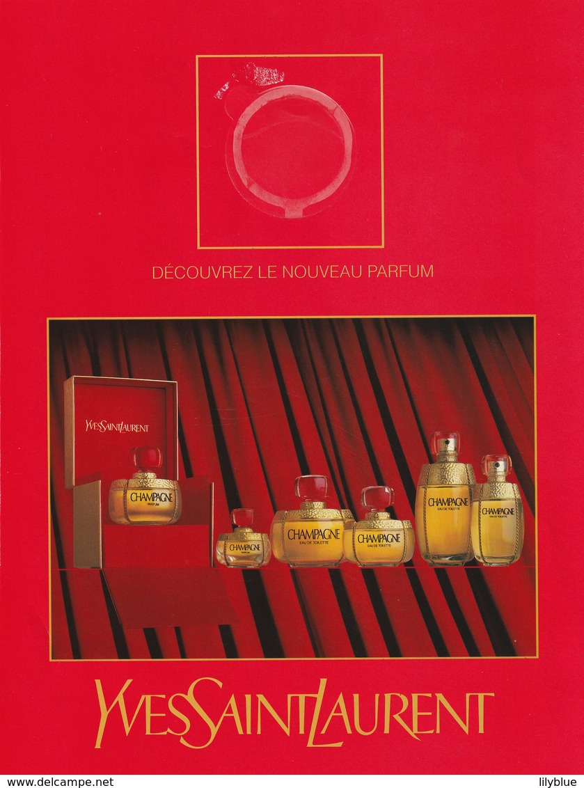 Yves St LAURENT Grande Double Carte D'Invitation Pour La Sortie De **CHAMPAGNE** Aux "Galeries LAFAYETTE" Sept 1993 - Modern (from 1961)