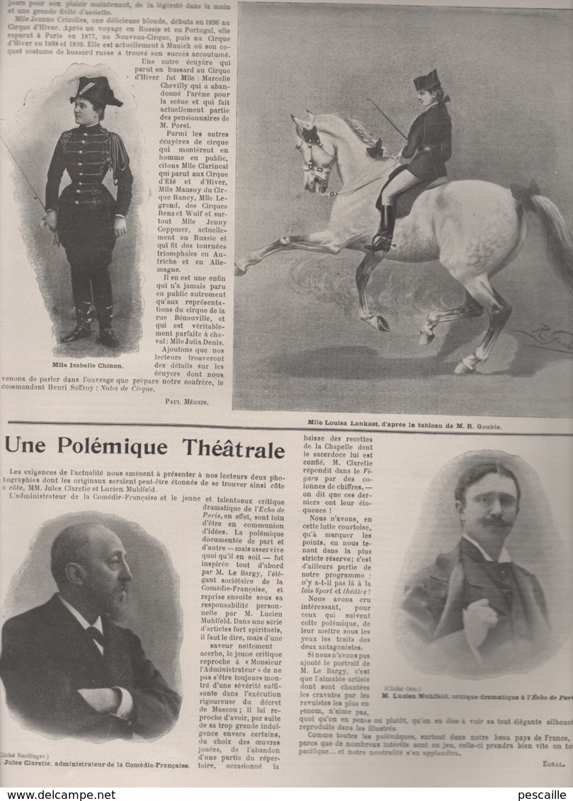 VIE AU GRAND AIR 12 11 1899 - COUPE DE L'AMERICA - ECUYERES - CIRQUE LA VIE AU POLE NORD - BOXE JEFFRIES SHARKEY - LUTTE - Revistas - Antes 1900