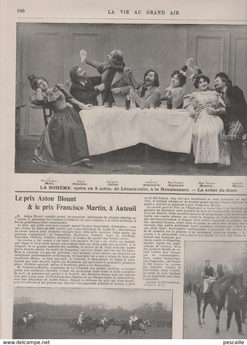 VIE AU GRAND AIR 12 11 1899 - COUPE DE L'AMERICA - ECUYERES - CIRQUE LA VIE AU POLE NORD - BOXE JEFFRIES SHARKEY - LUTTE - Revistas - Antes 1900