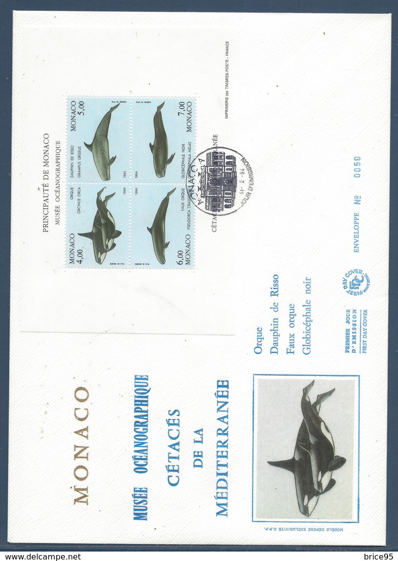 Monaco FDC - Premier Jour - YT Bloc N° 64 - Grand Format BF - Protection De L'environnement - 1994 - FDC