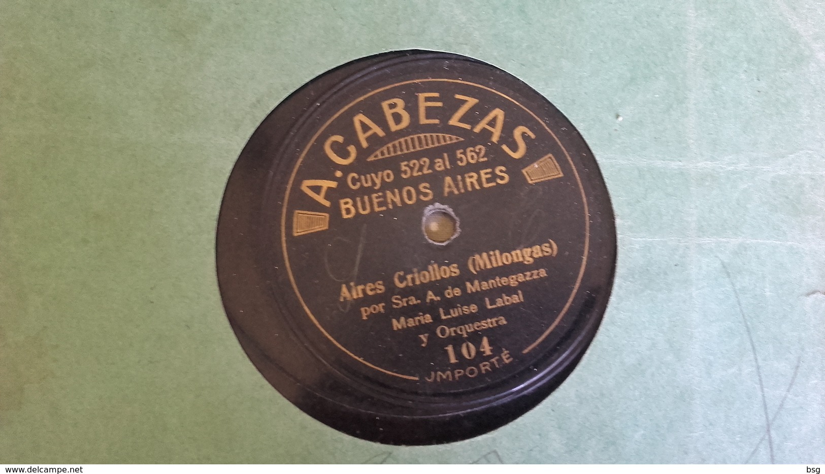 78T Chanson  Argentine - Maria Luise Labal - 78 Rpm - Schellackplatten