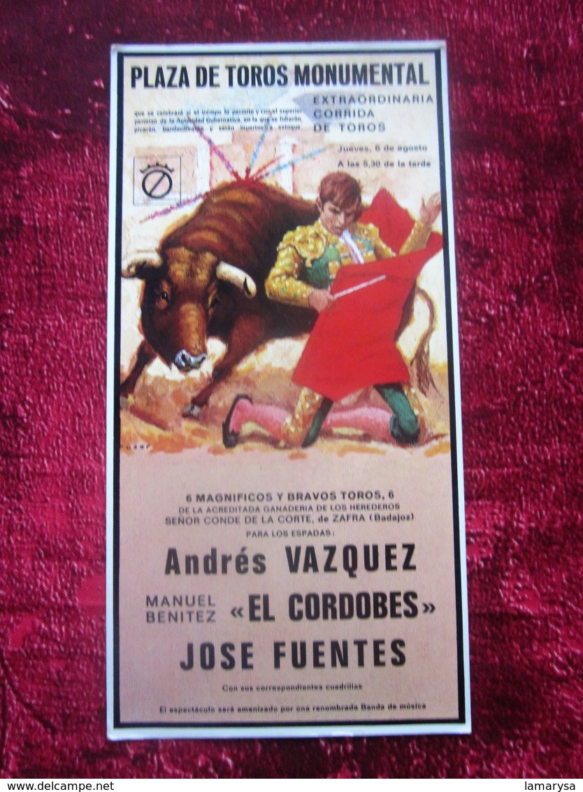 MANUEL BENITEZ  EL-CORDOBÊS-ANDRÉS WASQUEZ-JOSE FUENTES-Carte Postale Affiche Poster Cartel Plakat Taurino Thème Corrida - Corrida