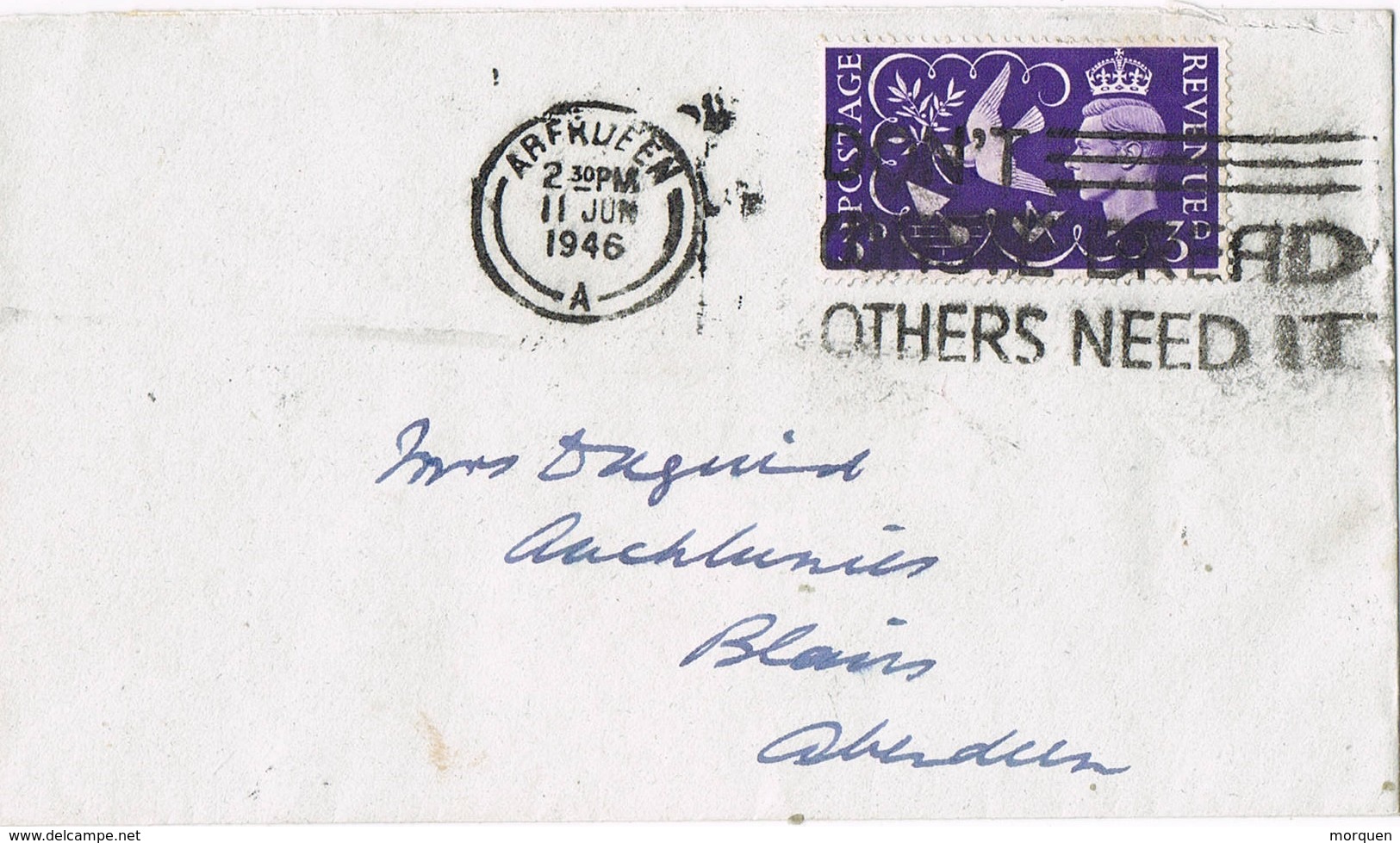 32709. Carta ABERDEEN (Scotland) 1946. Royal Northern Club - Cartas & Documentos