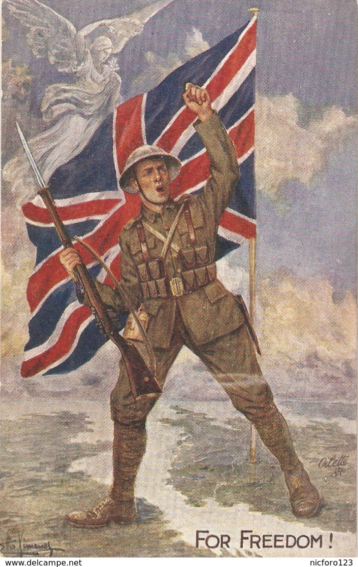 "For Freedom! England   Flag" Tuck Oilette Connoisseur Viictory & Freedom Ser. PC # 2357 - Tuck, Raphael