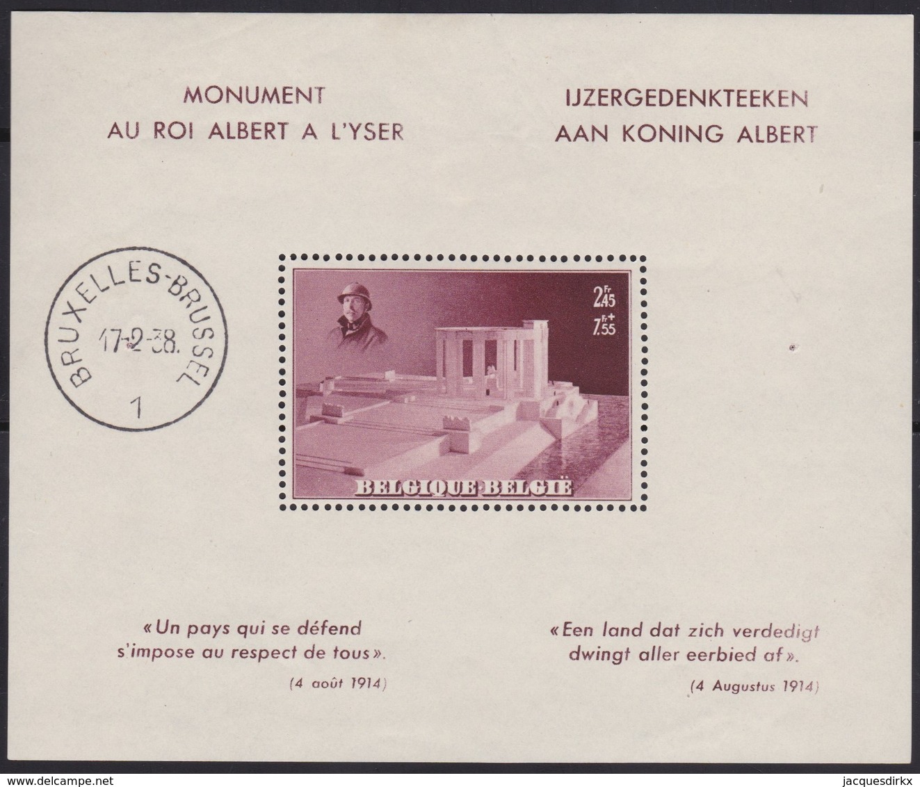 Belgie   .  OBP      .      Blok 8  (timbre: **)      .    *     .    Ongebruikt    .  /   .  Neuf Avec  Charniere - 1924-1960