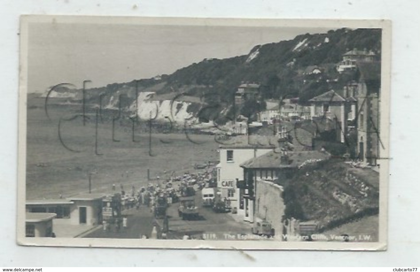 Ventnor (Royaume-Uni, Isle Of Wight) : View Of Cafe, The Esplanade And Western Cliff In 1955 (lively) PF - Ventnor