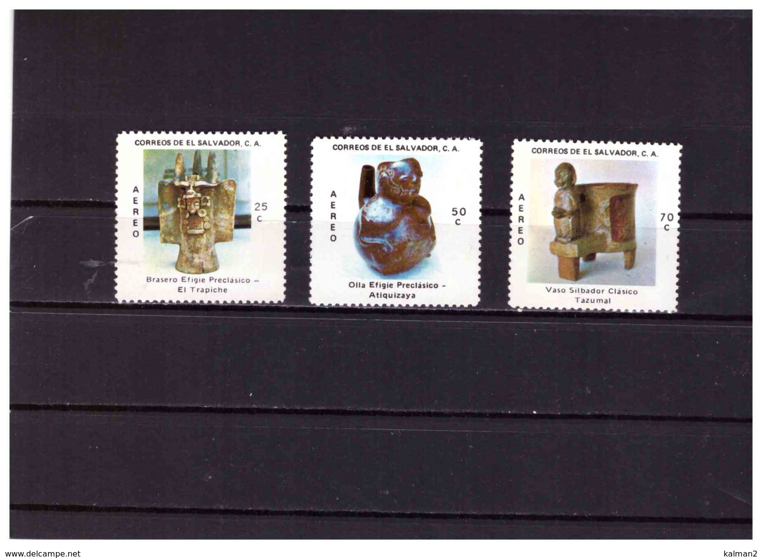 XX2569   -   SAN SALVADOR   -    Y&T.  Nr.    PA. 365/367    MINT** COMPLETE SET - Archeologia