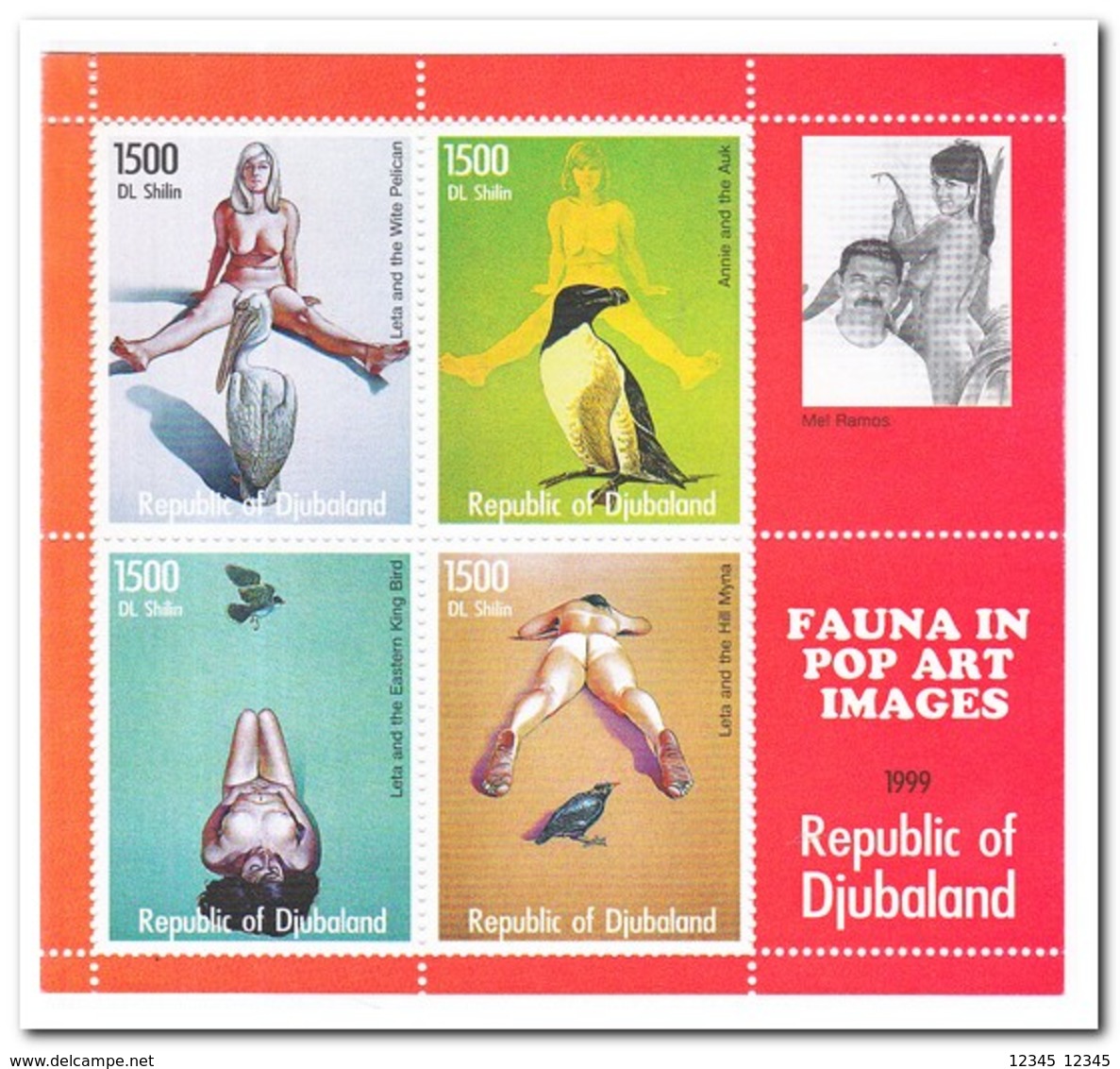 Republic Of Djubaland 1999, Postfris MNH, Birds, Pop Art - Somalië (1960-...)