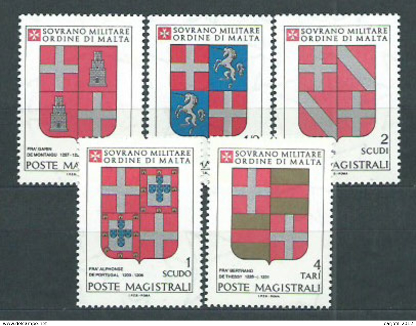 Malta - Orden Militar Correo Yvert 178/82 ** Mnh Escudos - Malta (la Orden De)