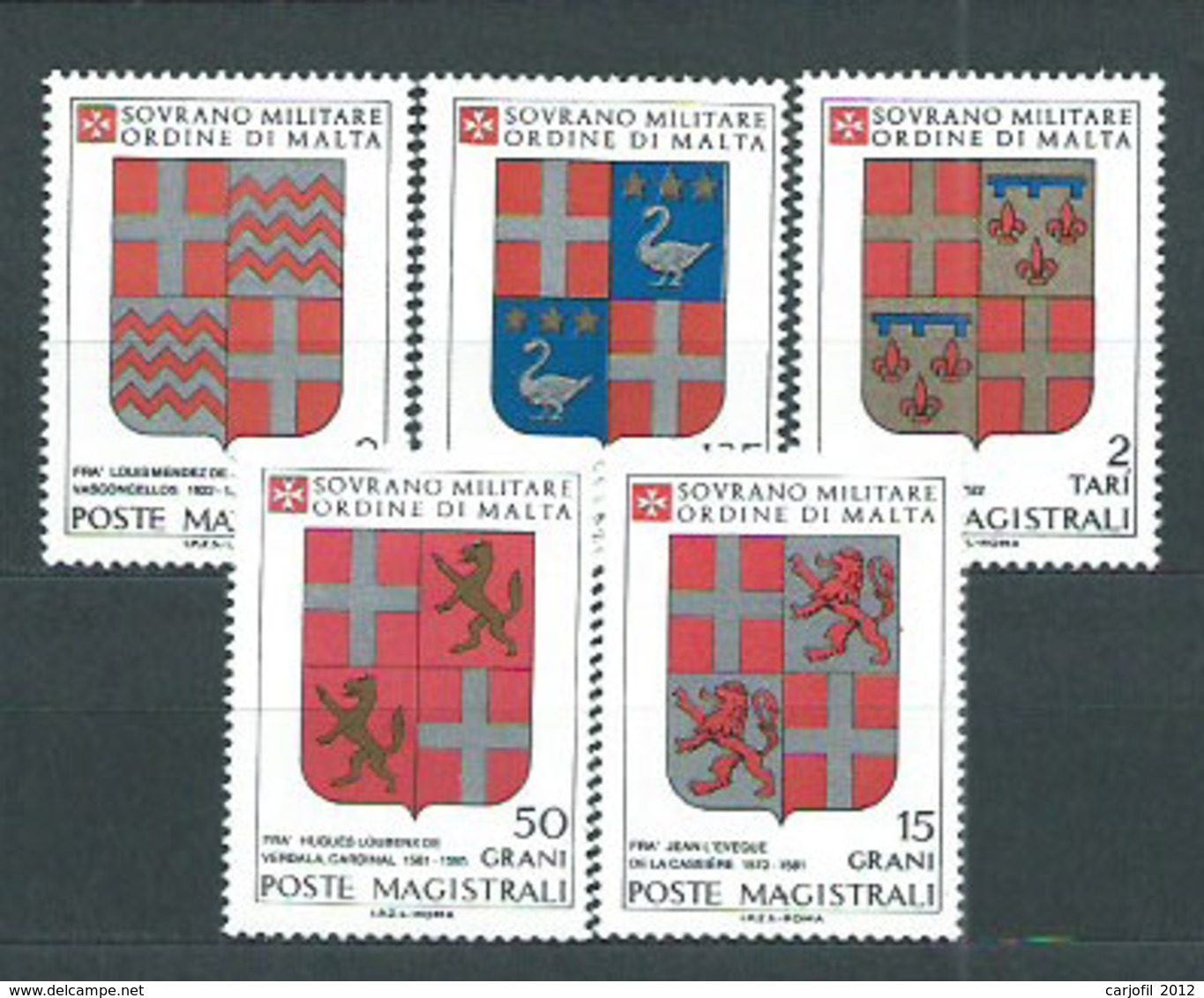 Malta - Orden Militar Correo Yvert 365/69 ** Mnh Escudos - Malta (la Orden De)