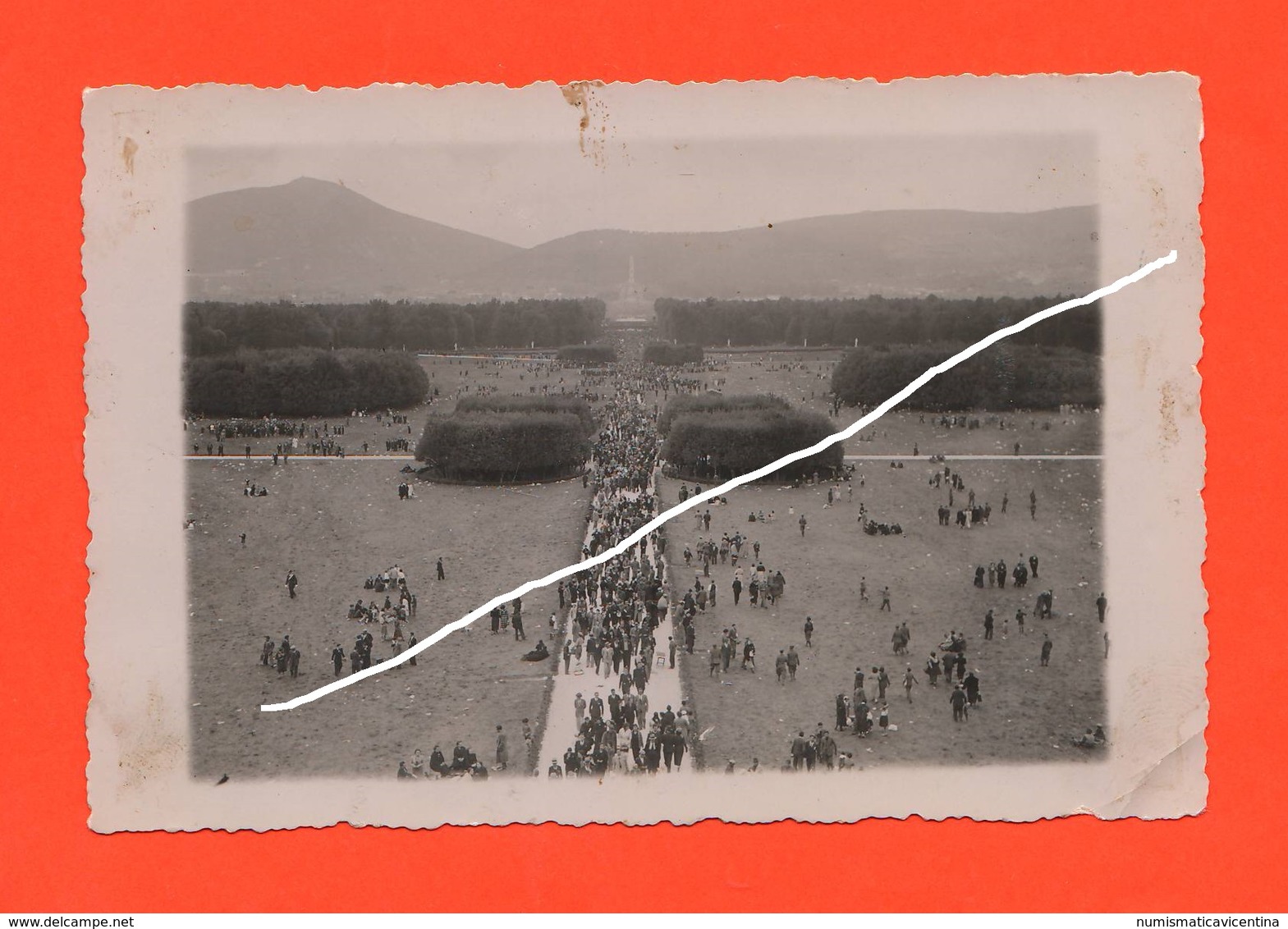 Caserta Parco Reale 1937 Oltre 30,000 Dopolavoristi Da Napoli Old Photo - Luoghi