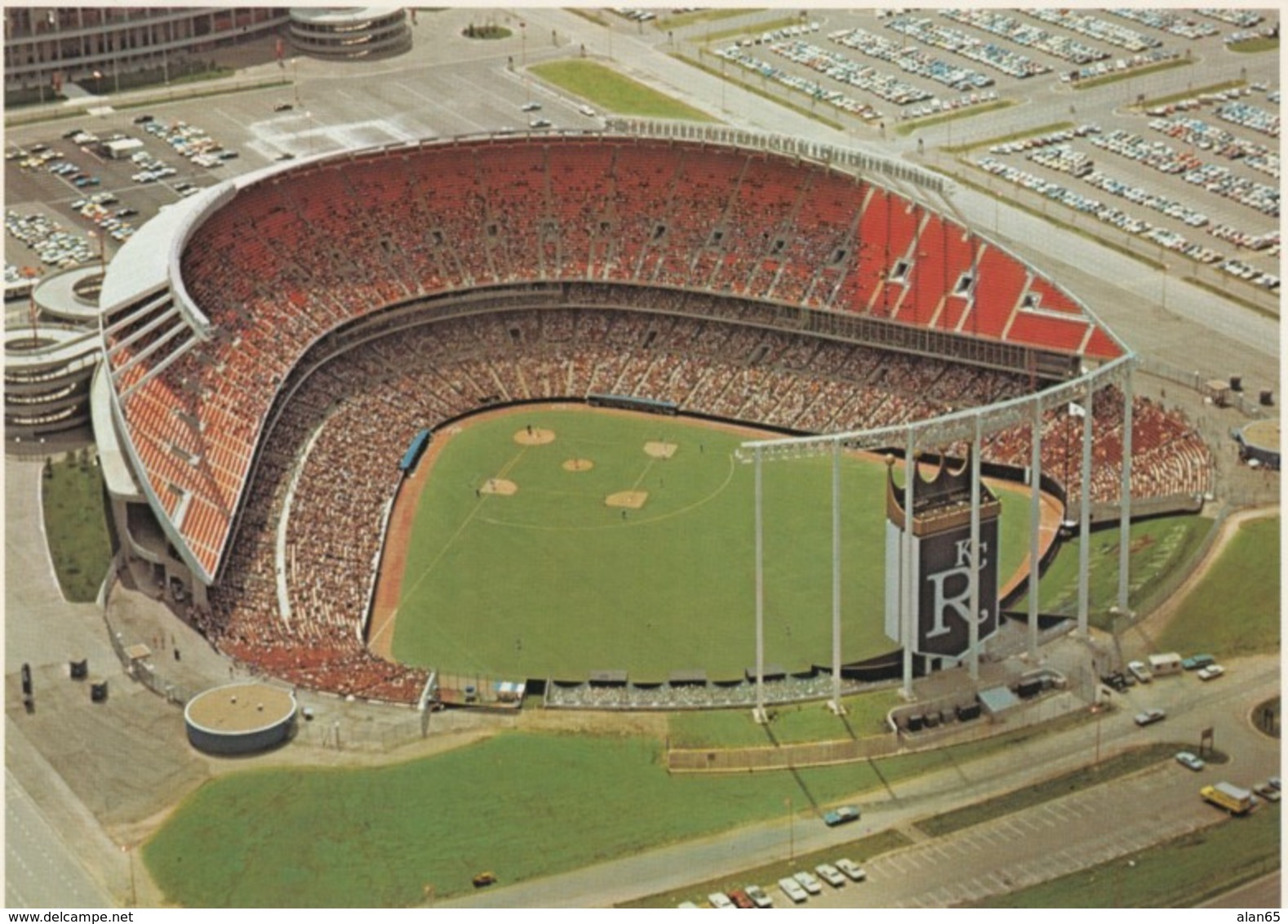 Royals Baseball Stadium, Harry S Truman Sports Complex, Kansas City Missouri C1980s Vintage Postcard - Stadiums