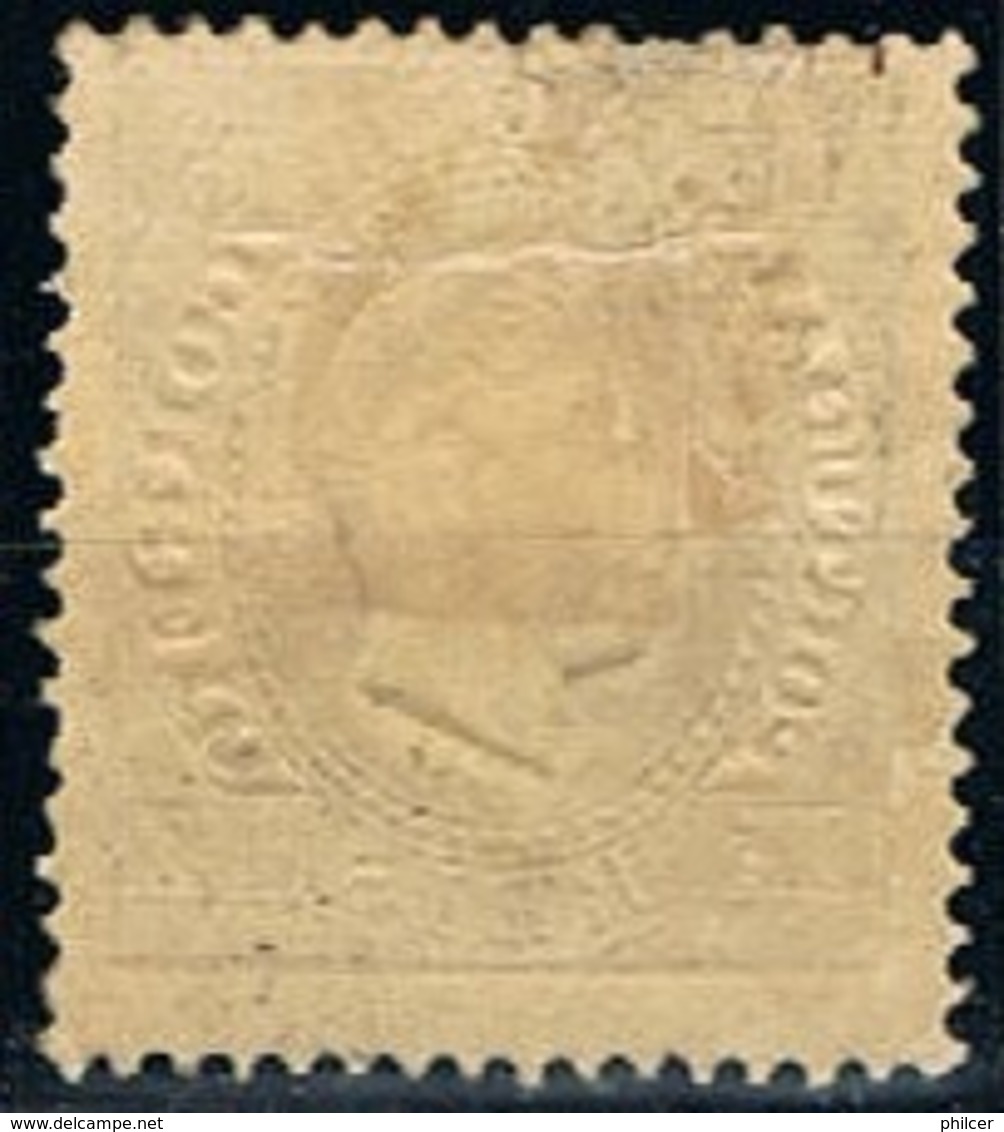 Portugal, 1870/6, # 38 J Dent. 13 1/2, P. Porcelana, Tipo I, MH - Neufs