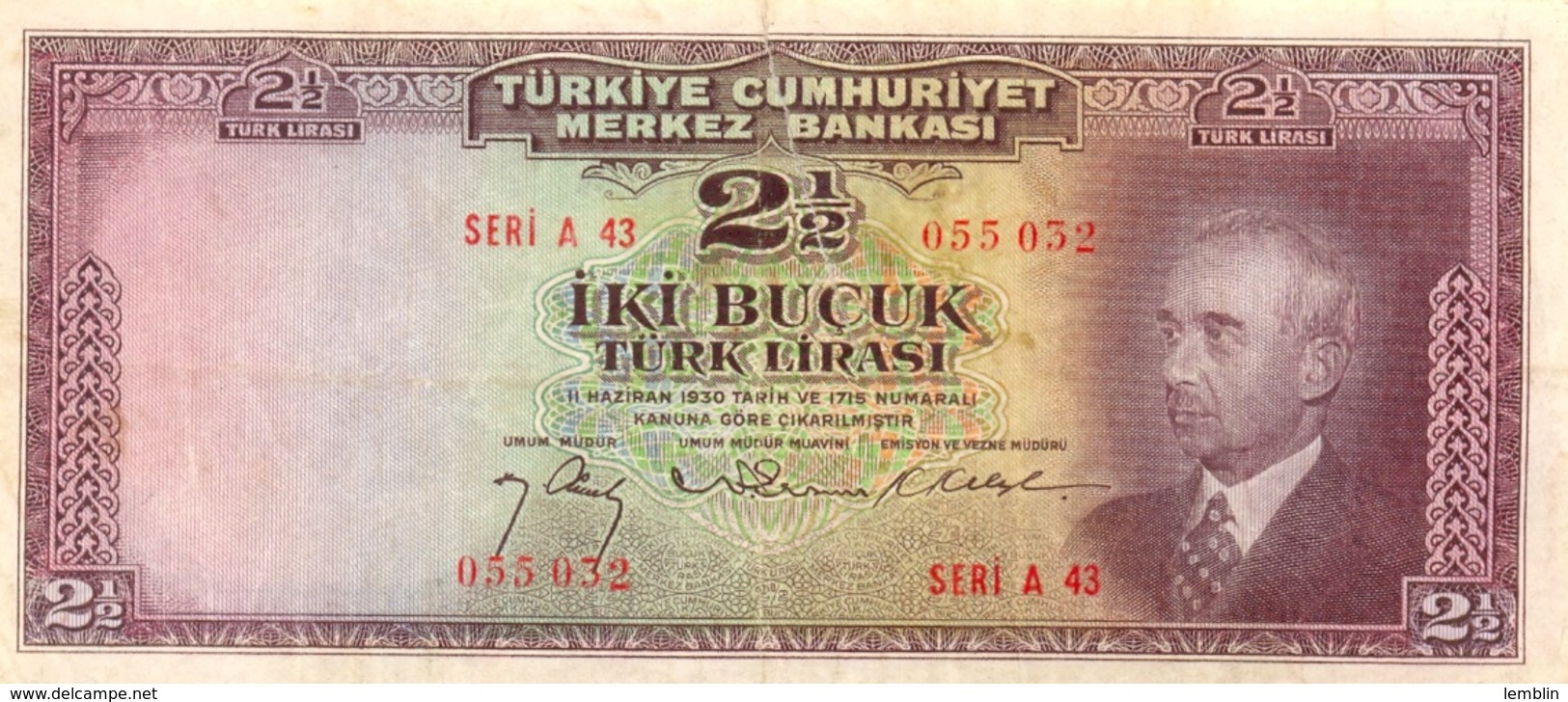 2 1/2 LIVRES 1942 - Türkei