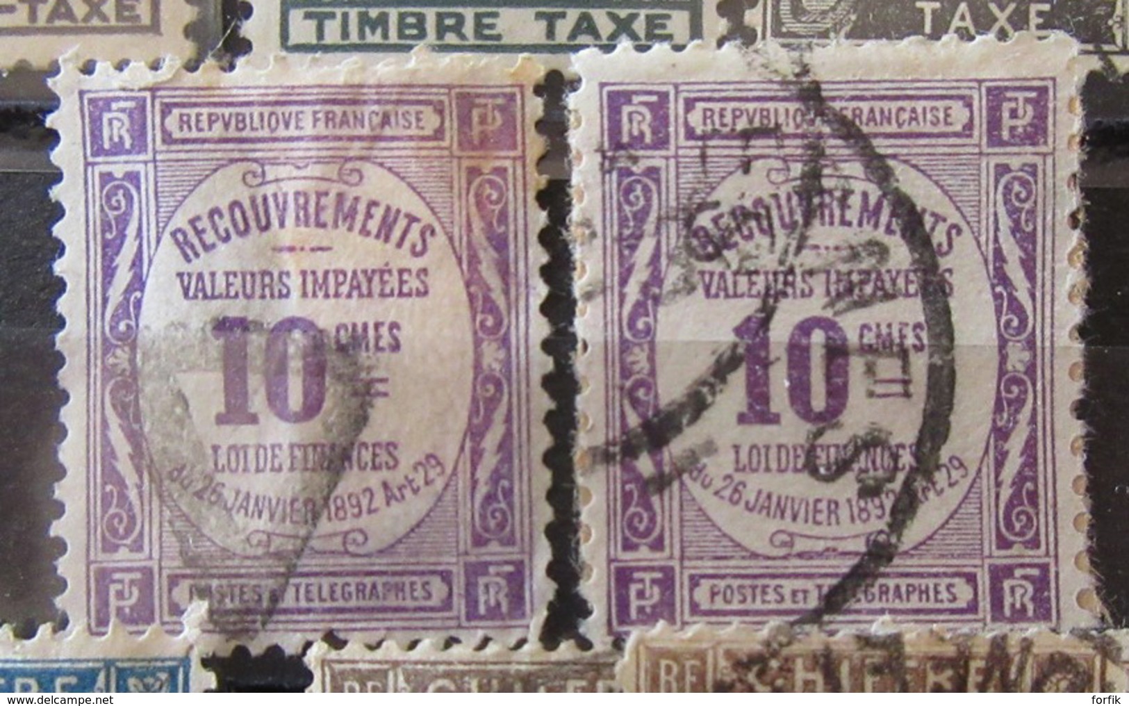 France - Lot de timbres principalement taxe dont n°1 et n°20 oblitérés + FM et Colis Postaux - A étudier