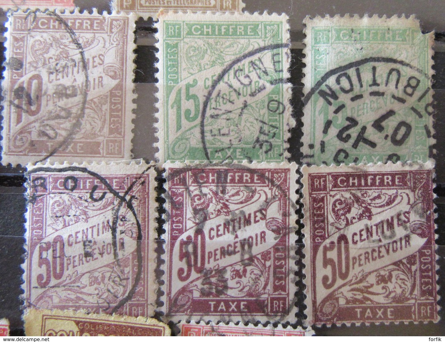 France - Lot de timbres principalement taxe dont n°1 et n°20 oblitérés + FM et Colis Postaux - A étudier