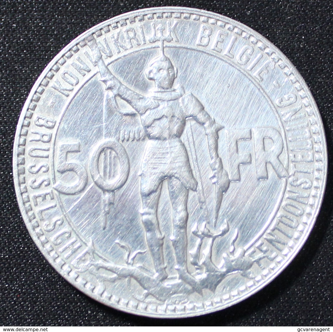 BELGIE LEOPOLD III  50 FRANK  BRUSSELSCHE  TENTOONSTELLING 1835 1935  MOOIE STAAT 4 SCANS - 50 Francs