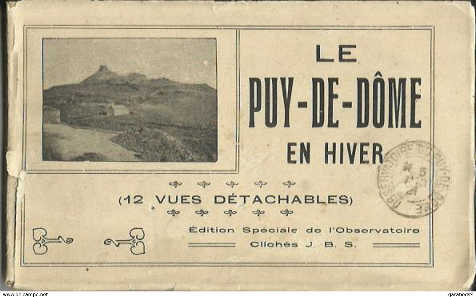 CARNET Complet De 12 Cartes Postales Anciennes De LE PUY DE DÔME EN HIVER (Edition Spéciale De L'Observatoire). - Autres & Non Classés