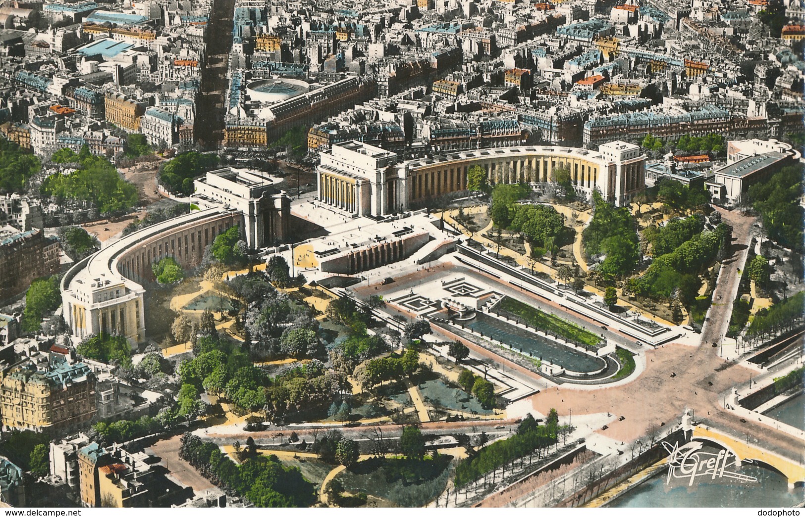 PC96145 Paris. Vue Aerienne. Le Palais De Chaillot. Greff. RP. 1961 - Monde