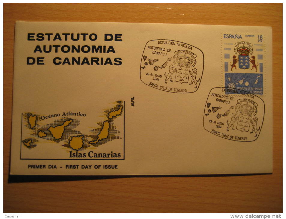 Santa Cruz De TENERIFE 1984 Estatuto Perro Perros Dog Dogs Arm Islas Canarias Canary Islands Espa&ntilde;a Spain Cancel - Cartas & Documentos