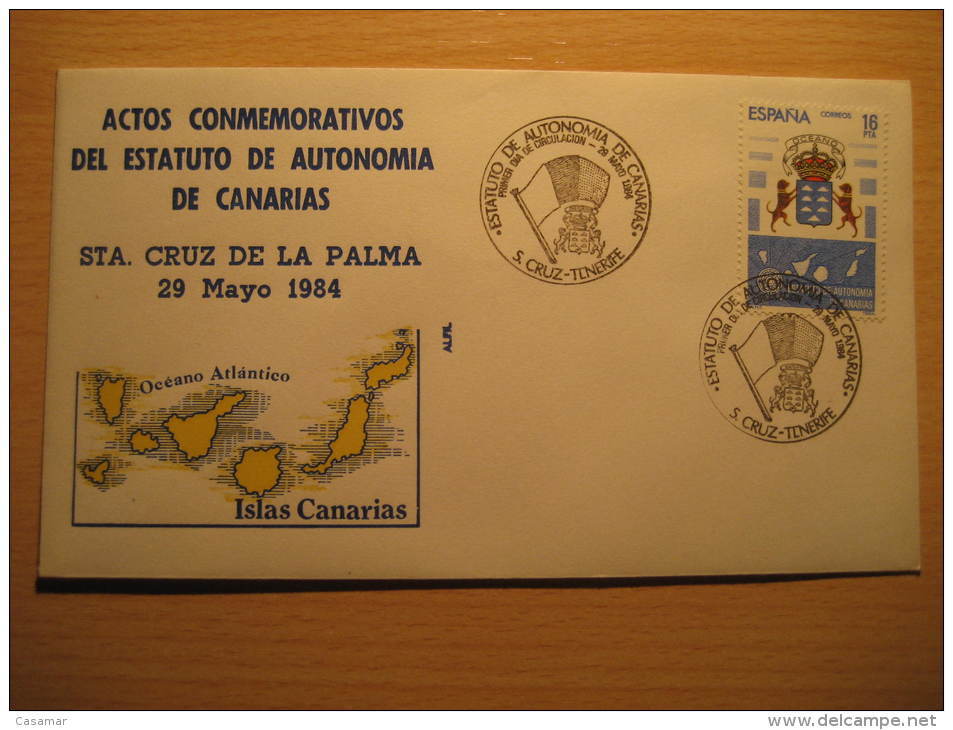 Santa Cruz De TENERIFE 1984 Palma Perro Perros Dog Dogs Arm Islas Canarias Canary Islands Espa&ntilde;a Spain Cancel Cov - Cartas & Documentos