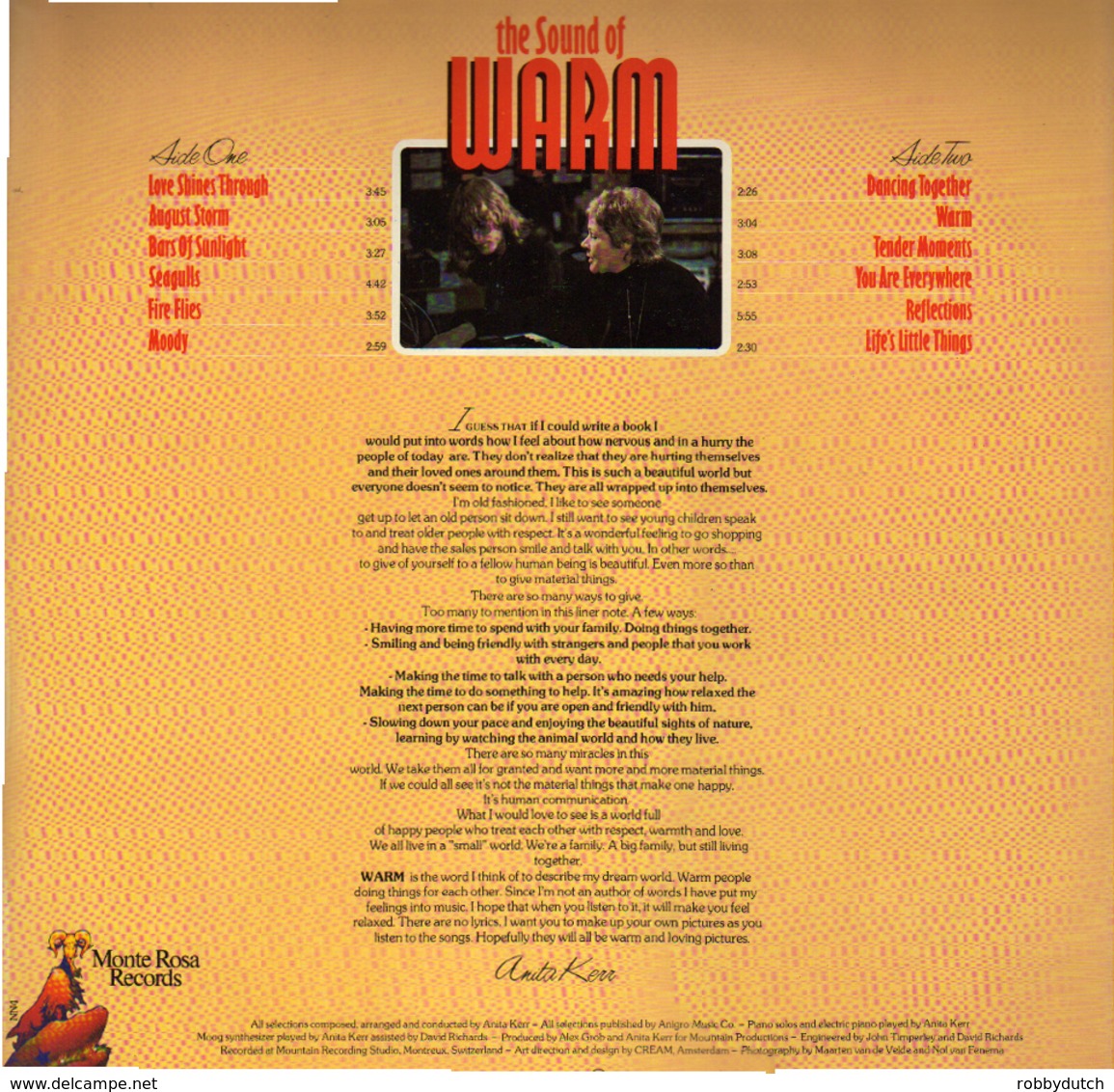 * LP * ANITA KERR - THE SOUND OF WARM (Holland 1977) - Instrumentaal