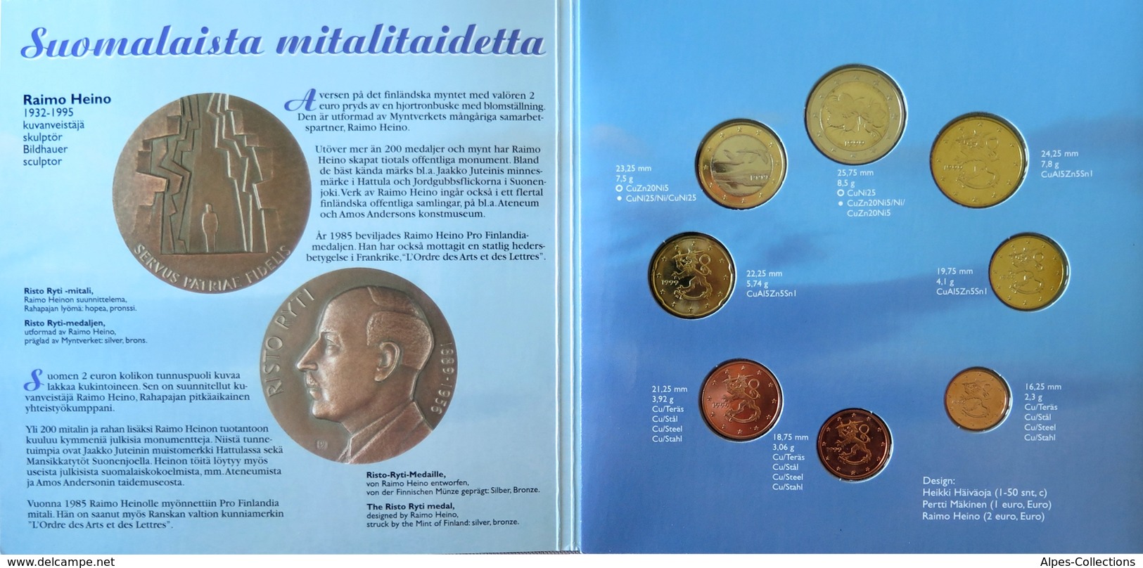 0501 - COFFRET BU FINLANDE - 1999 - 1 Cent à 2 Euros - Finlande