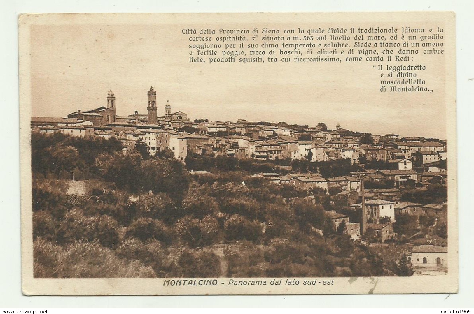 MONTALCINO - PANORAMA DAL LATO SUD-EST  - NV  FP - Siena