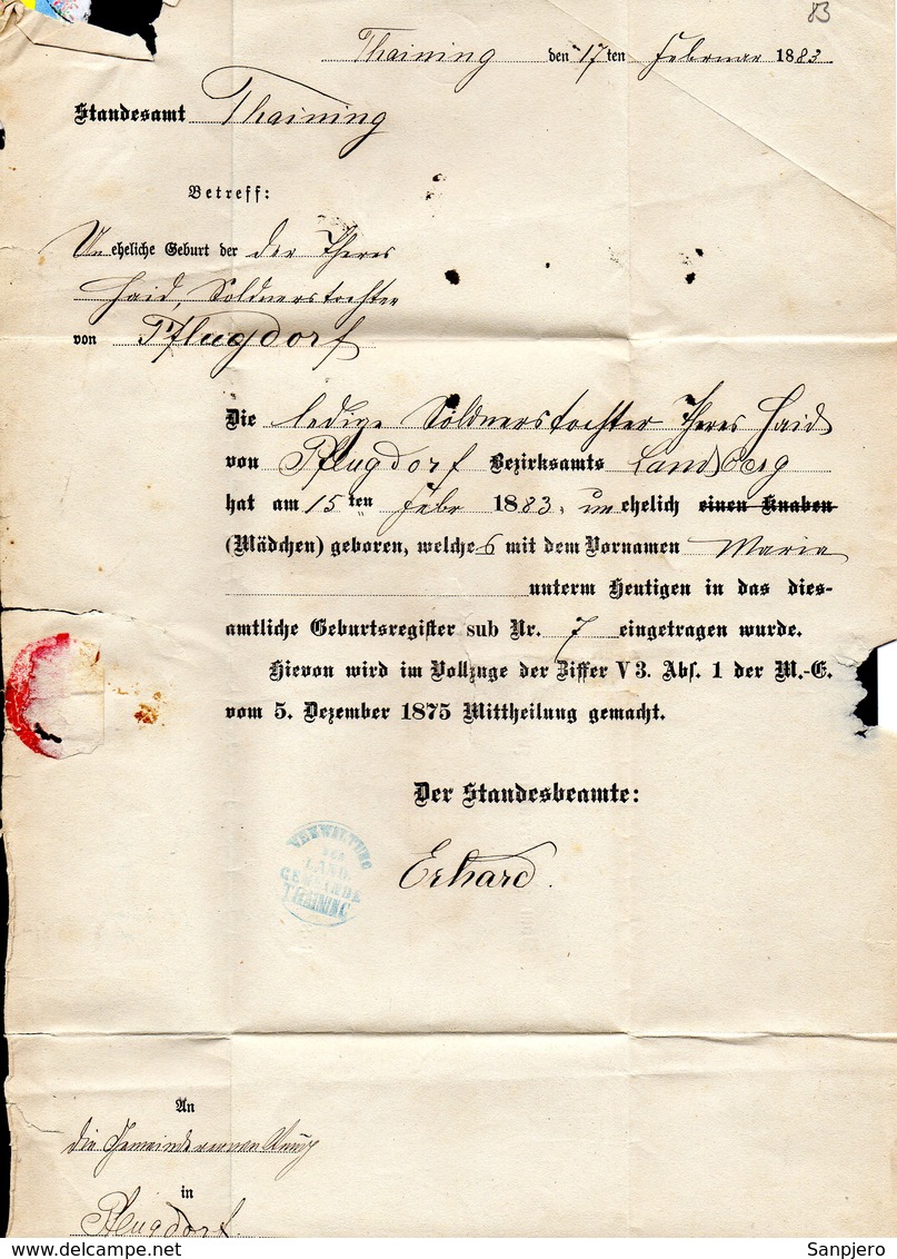 RARE PREPHILATELY ENVELOPE LETTER GERMANY VORPHILA 1883. ROTT LANDSBERG PFLUGDORF - Prephilately