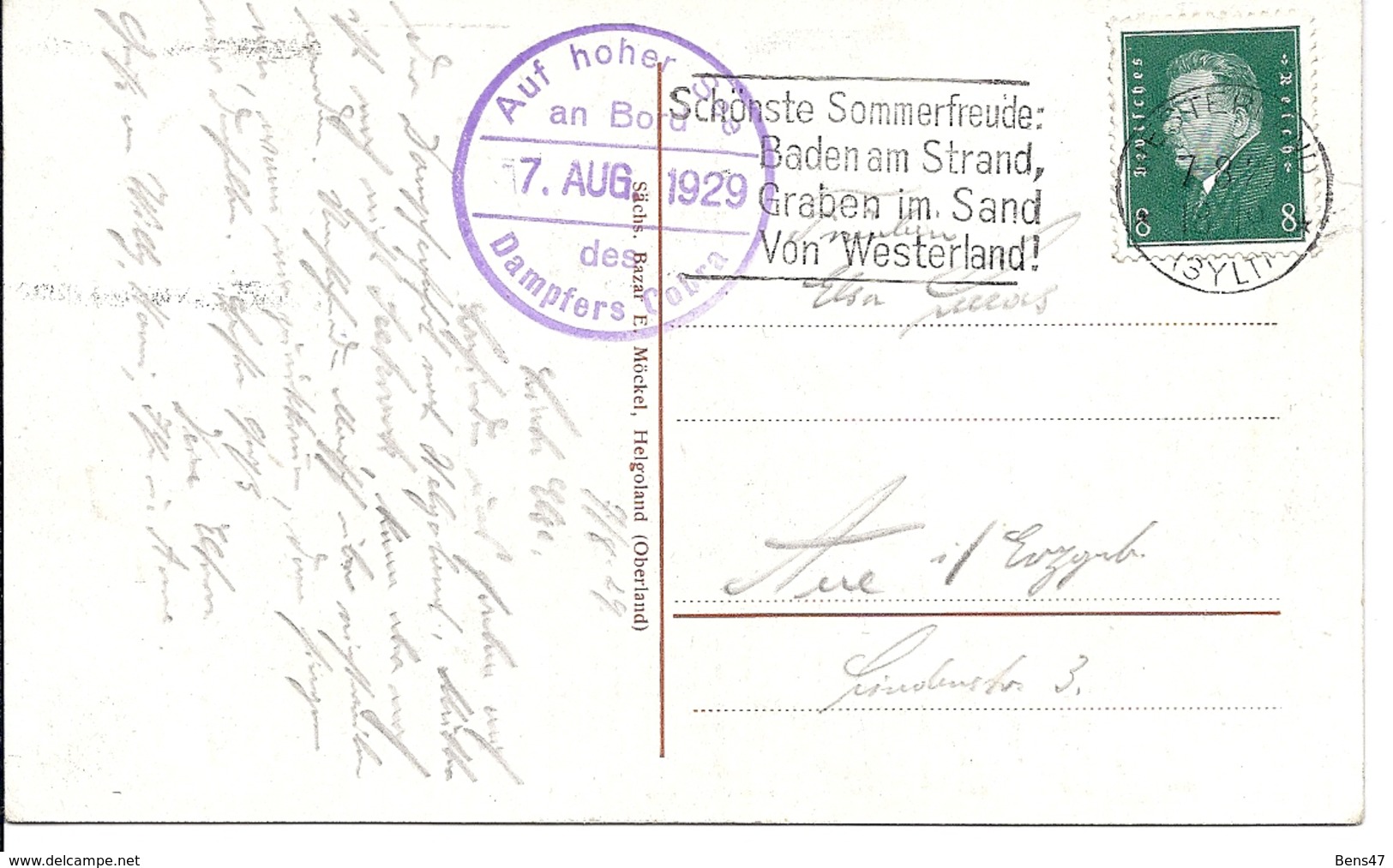 Helgoland  Helgoländer-Jubilaumsmarch Gelaufen Postm.07-08-1929 - Helgoland