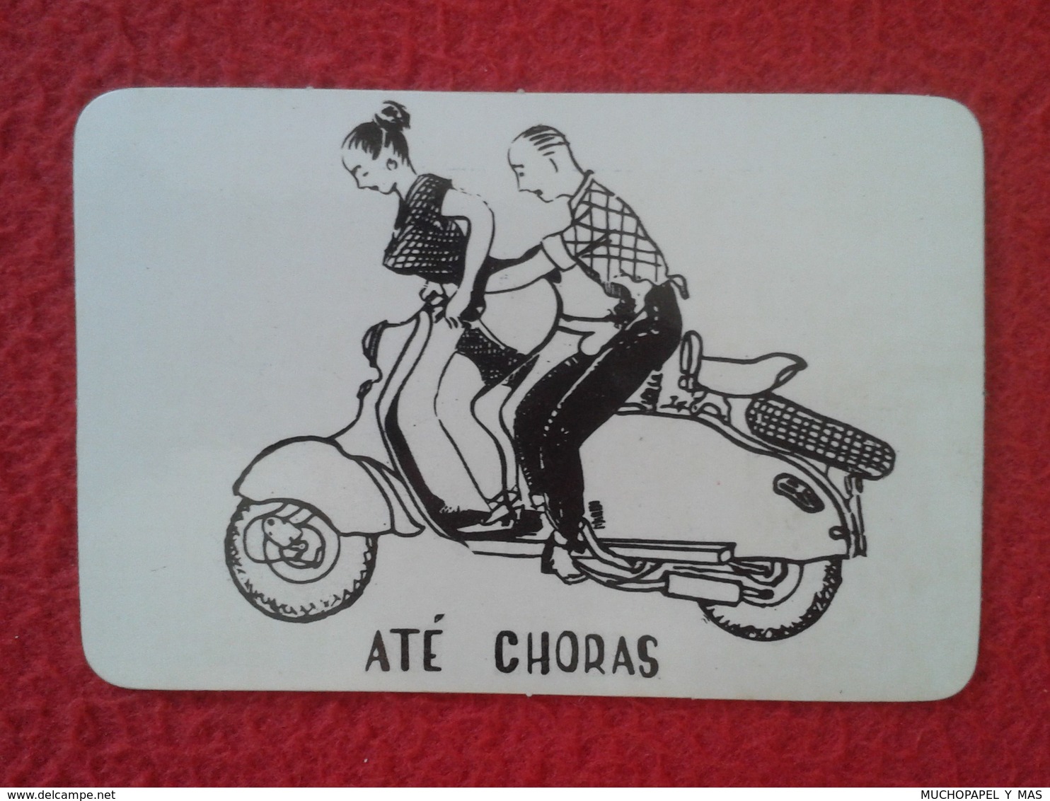 CALENDARIO DE BOLSILLO MANO PORTUGAL PORTUGUESE CALENDAR 1986 PORNO PORN EROTIQUE ERÓTICO EROTIC VESPA ? MOTO HUMOR VER - Tamaño Pequeño : 1981-90