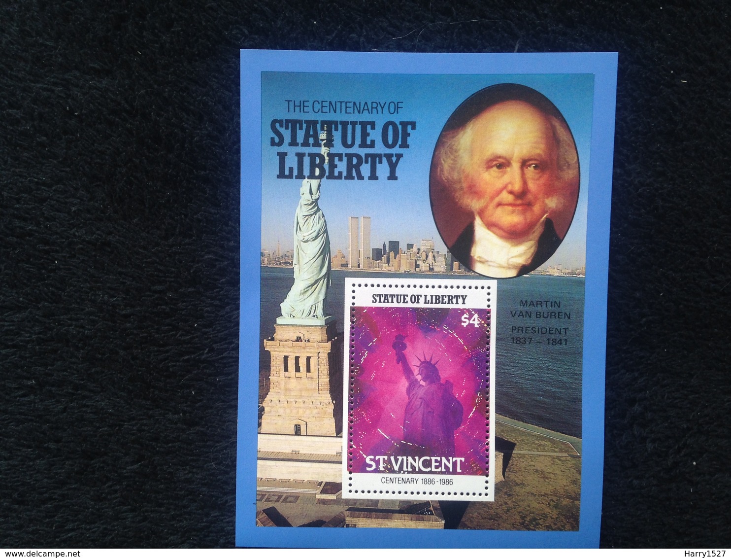 St Vincent The Centenary Of The Statue Of Liberty $4 S/S - St.Vincent (1979-...)