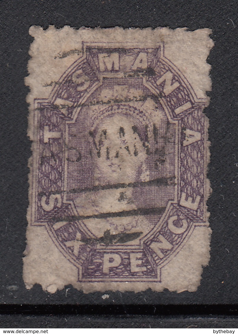 Tasmania 1864-91 Used Sc 32e 6p Queen Victoria Purple - Oblitérés