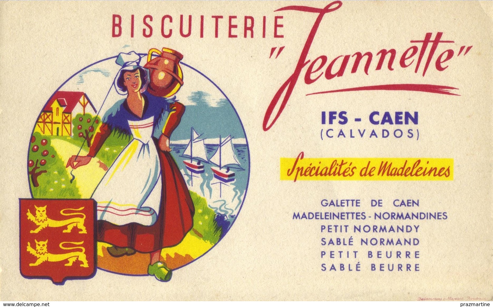 Buvard Biscuiterie Jeannette - IFS CAEN - Calvados - Alimentaire