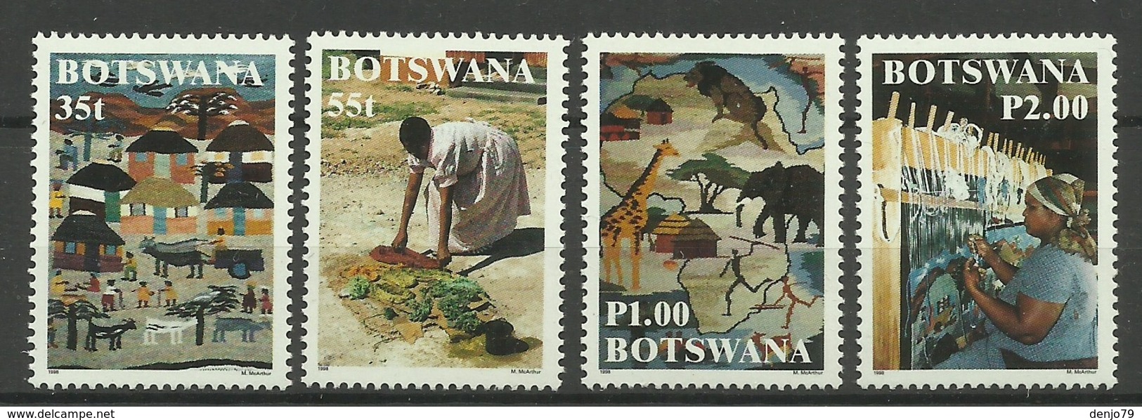 BOTSWANA 1998 TEXTILE,WEAVERS SET MNH - Botswana (1966-...)