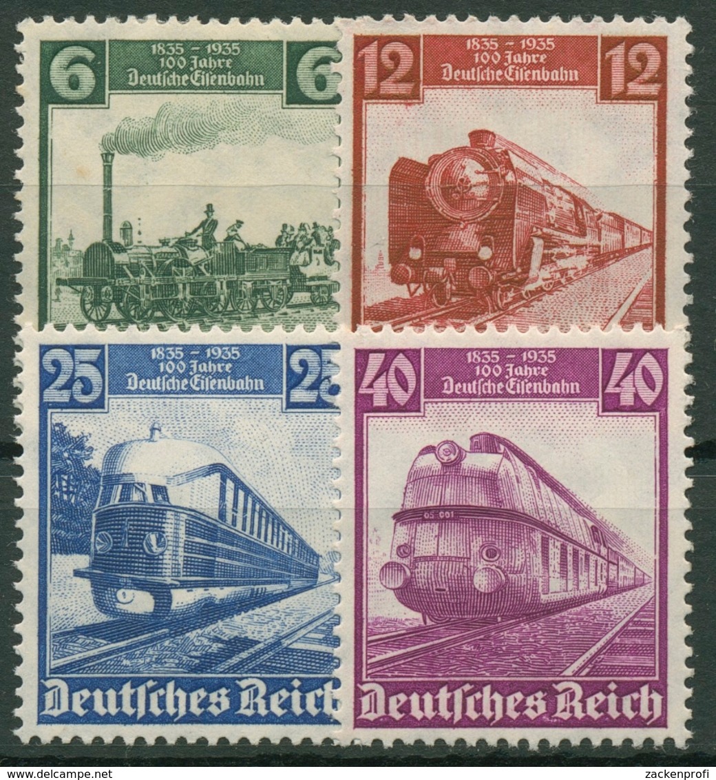 Deutsches Reich 1935 100 Jahre Deutsche Eisenbahn 580/83 Mit Falz - Neufs