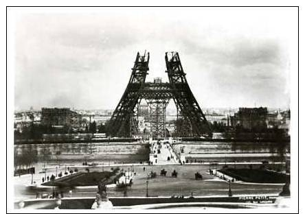 Construction Of EIFFEL TOWER Postcard Pierre Petit B&W Photo Paris France - 02574 - Monuments