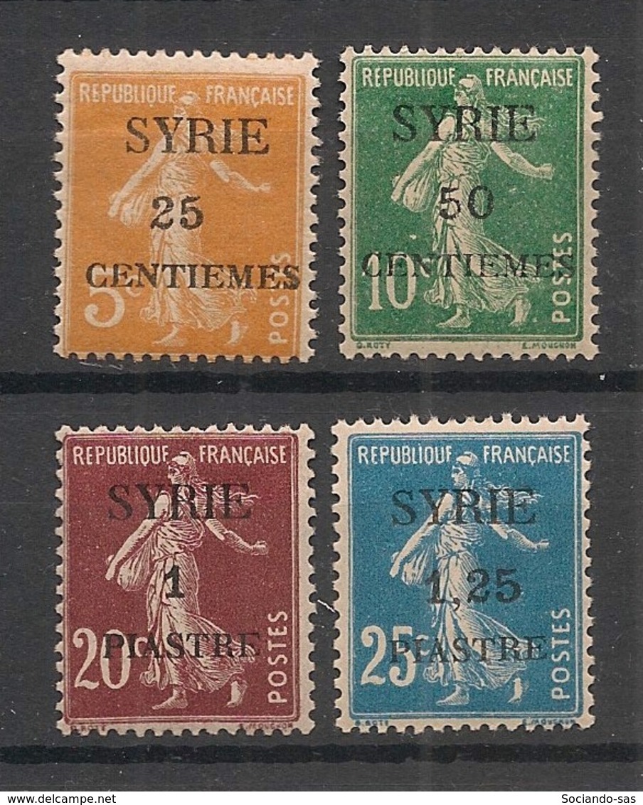 Syrie - 1924 - N°Yv. 106 - 107 - 109 - 110 - Semeuse 4 Valeurs - Neuf Luxe ** / MNH / Postfrisch - Unused Stamps