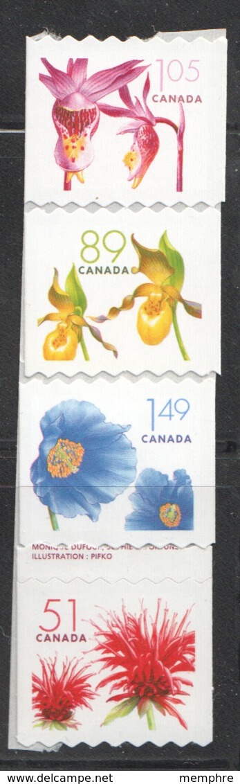 2005  Flower Definitives  Coil Singles  Sc 2128-31 - Ungebraucht