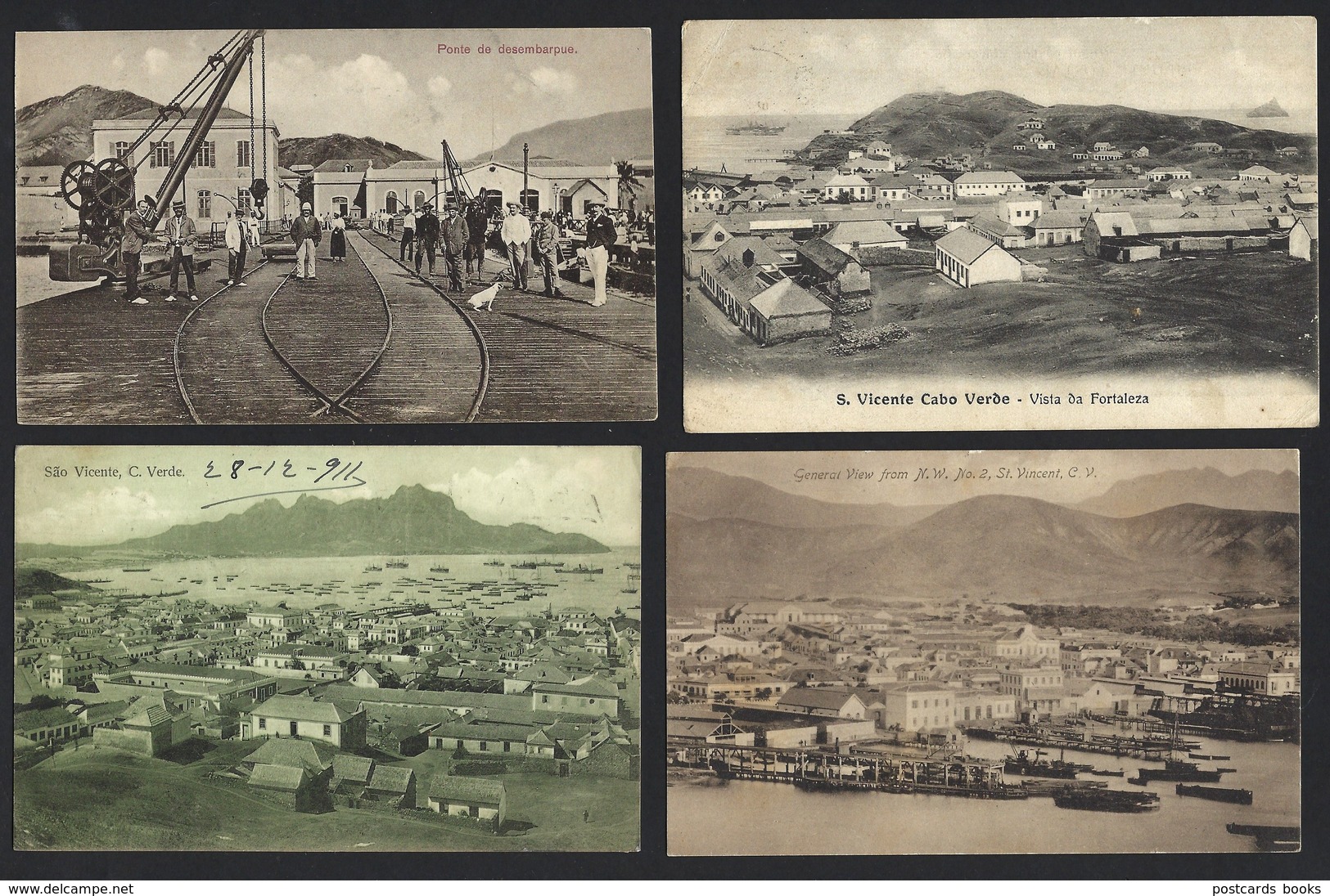 Conjunto 12 Postais S.VICENTE Cabo Verde SELOS. LOT Of 12 Old Postcards St.Vincent CAP VERT Cape STAMPS 1900s AFRICA - Cap Vert