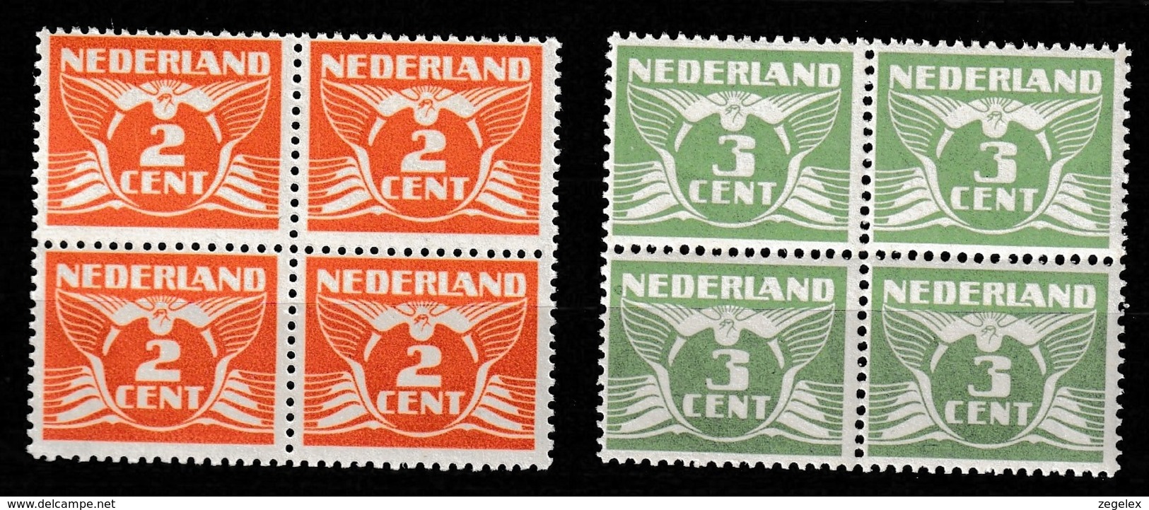 1926 Vliegende Duif Blokken Van 4, Blok Of 4  NVPH 173 En 175 MNH/** Postfris - Neufs