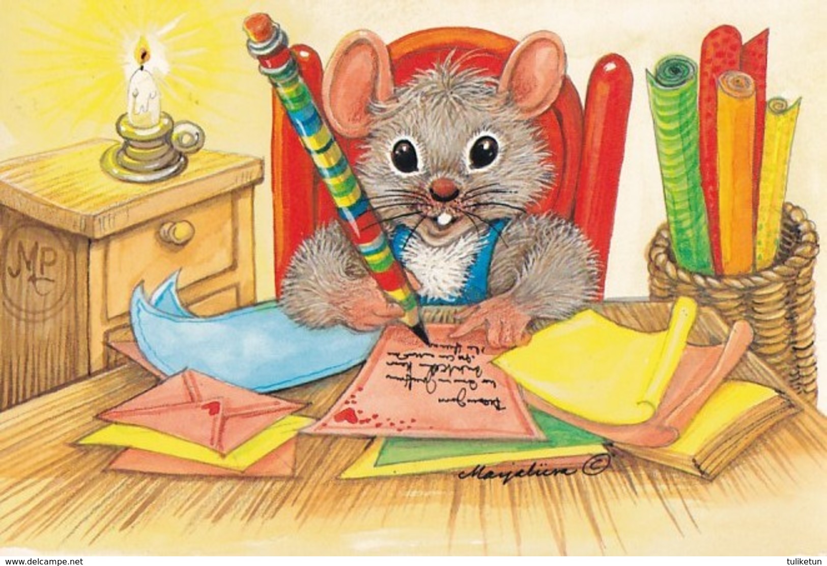 Mouse Writing Letters - Souris - Muis - Maus - Topo - Rato - Ratón - Marjaliisa Pitkäranta - Andere & Zonder Classificatie