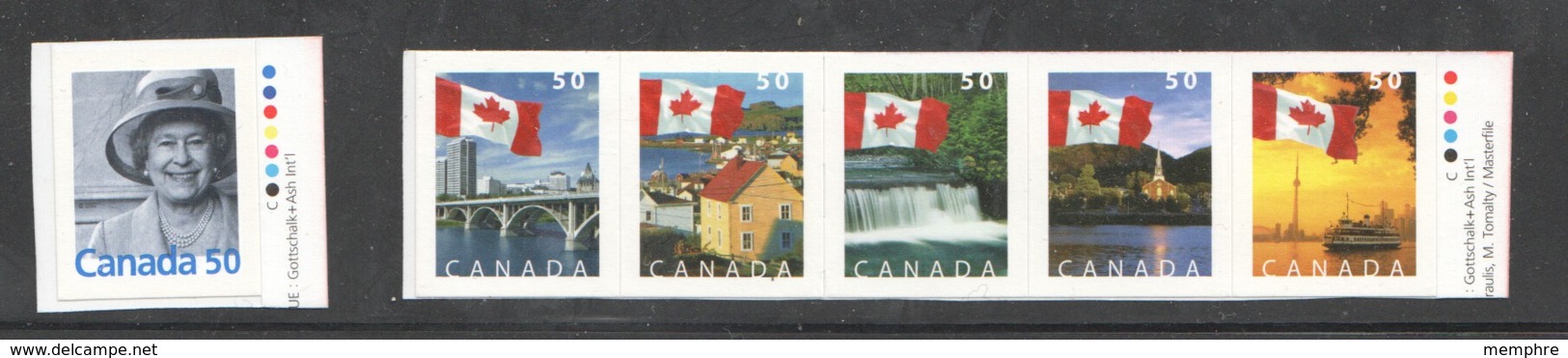 2004  Flag Over Various Sceneries Strip Of 5 From Biiklet, Qn Elizabeth $0,50 Definitive Sc 2075-80 - Ungebraucht