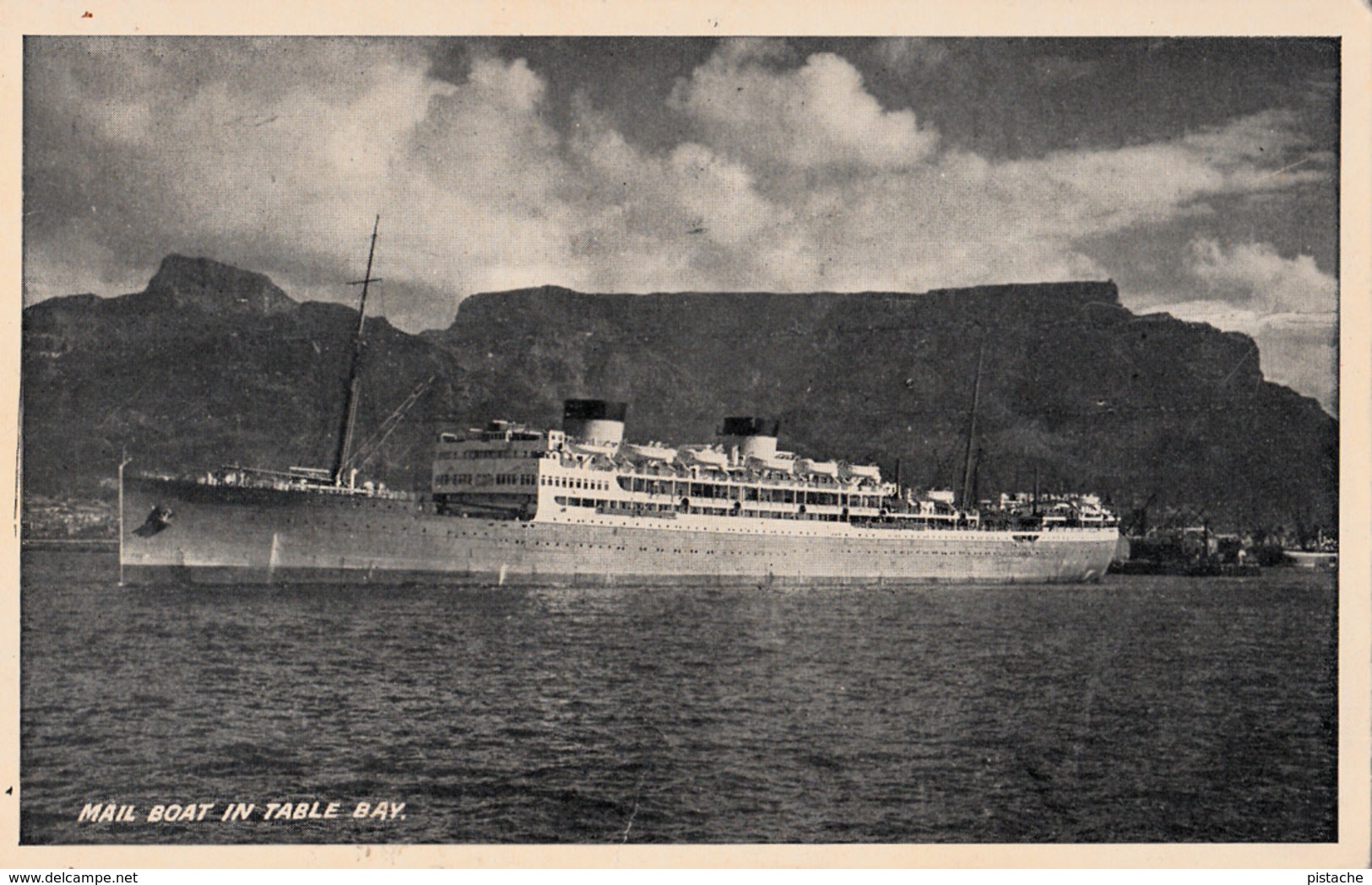 Mail Boat In Table Bay - B&W - South Africa - Bateau Postal - Afrique Du Sud - 1930-1935 - 2 Scans - South Africa