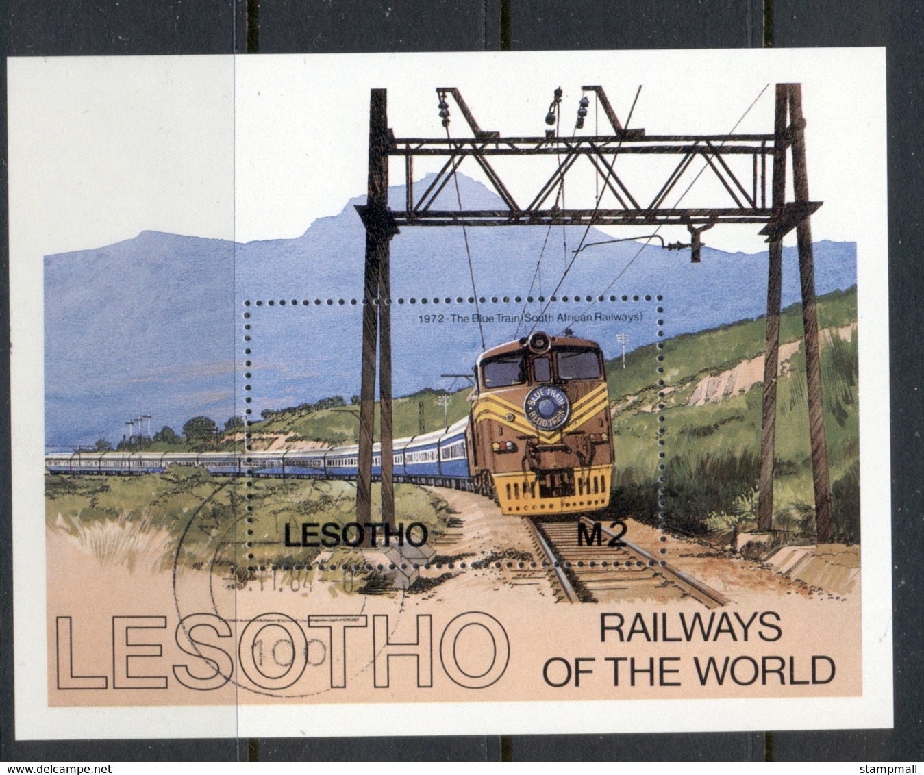 Lesotho 1984 Trains MS FU - Lesotho (1966-...)