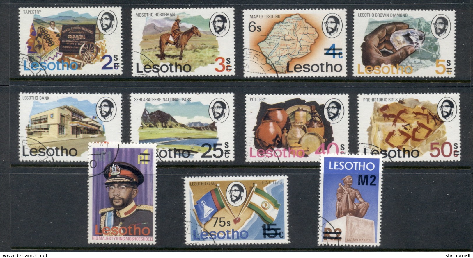 Lesotho 1980 Pictorials Surcharged FU - Lesotho (1966-...)