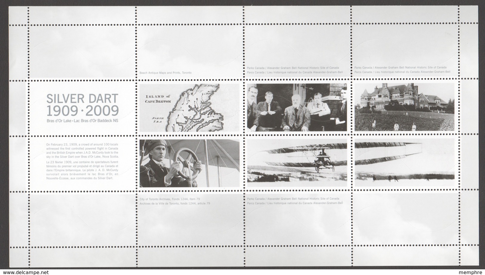 2009  First Flight In Canada Centennial  <Silver Dart> Complete Sheet Of 16 Sc 2317 - Full Sheets & Multiples