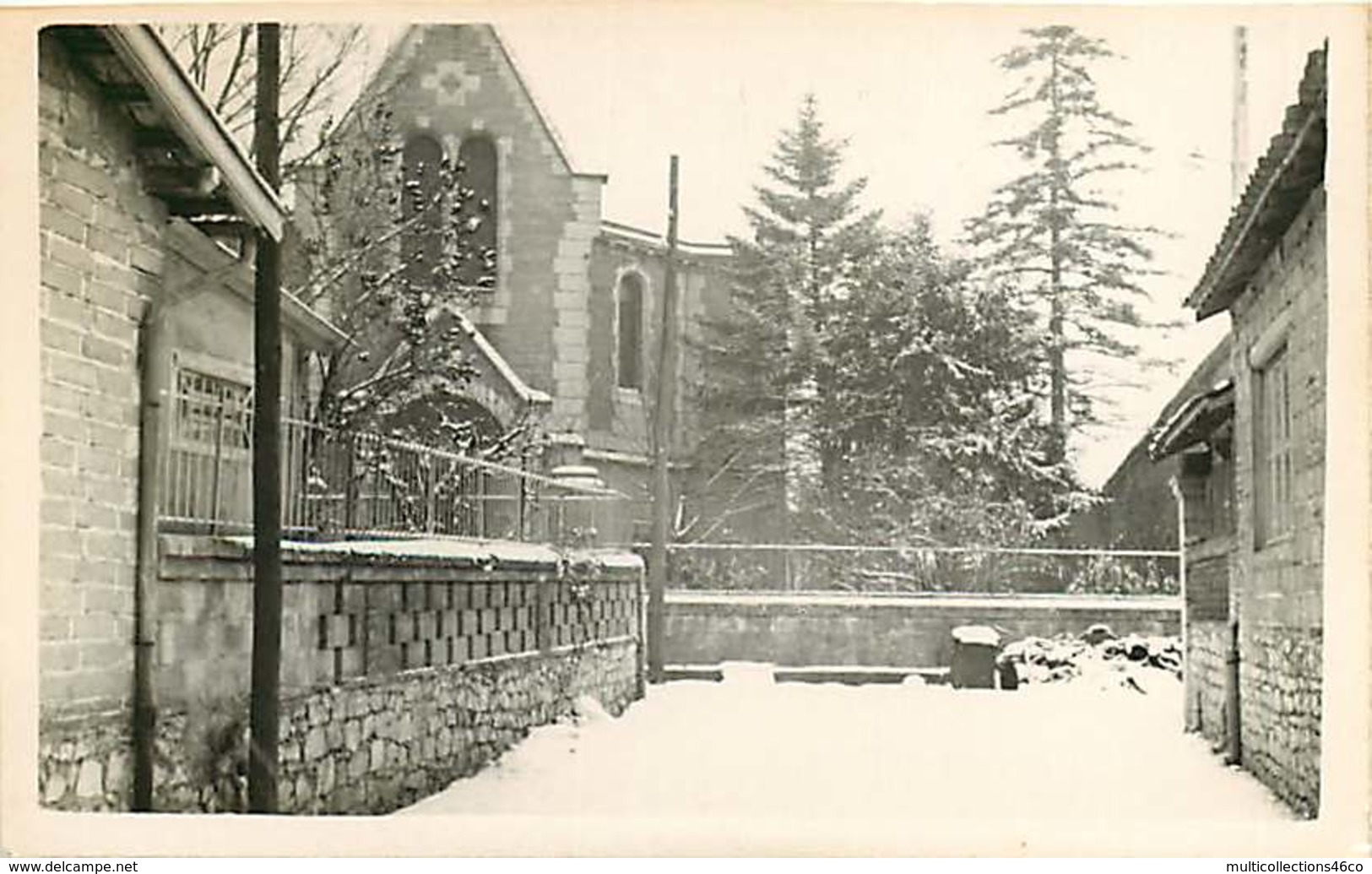 150519 - PHOTO 82 CAUSSADE - 1954 Temple Protestant - Neige - Caussade