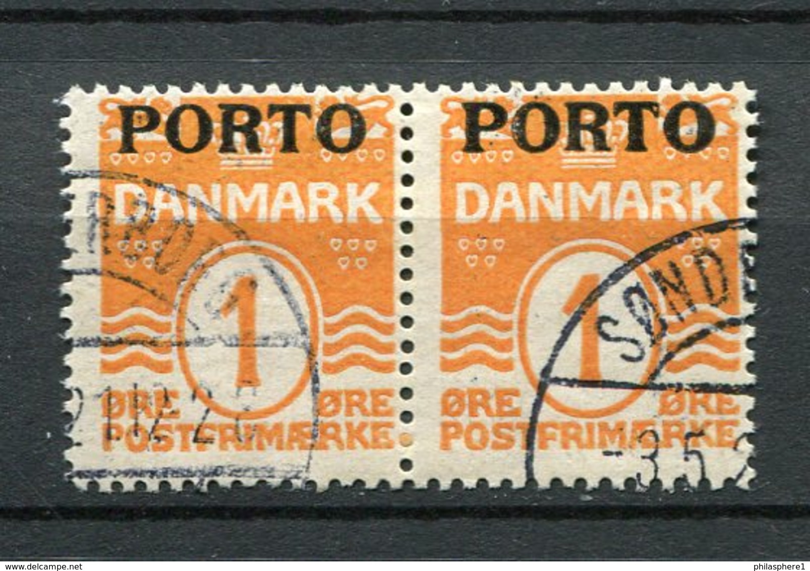 Dänemark Porto Nr.1 Paar        O  Used           (633) - Segnatasse