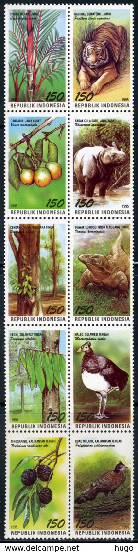 INDONESIE: ZB 1649/1658 MNH** 1995 Nationale Flora En Fauna Dag - Indonésie